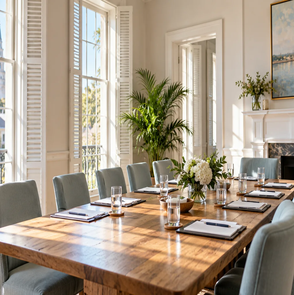 Light-filled Charleston-inspired meeting space